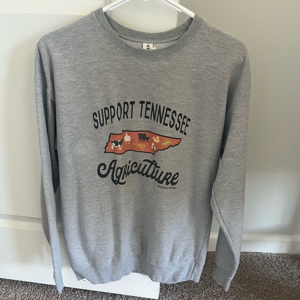 Gray Support Tennessee Agriculture Sweater